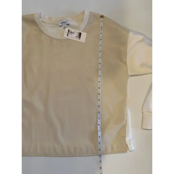 NWT Evereve Kimberly Faux Leather Sweatshirt Size L - Picture 10 of 14